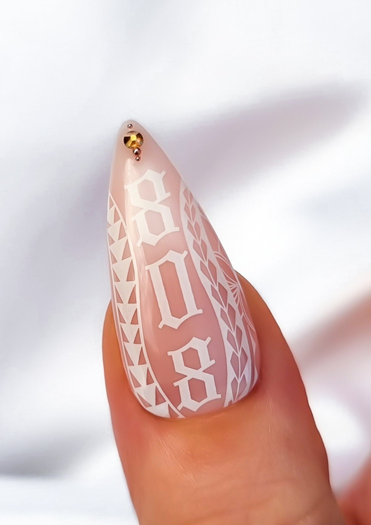 HAWAIIAN NAIL TRANSFER TATTOOS - PUALENA - WHITE