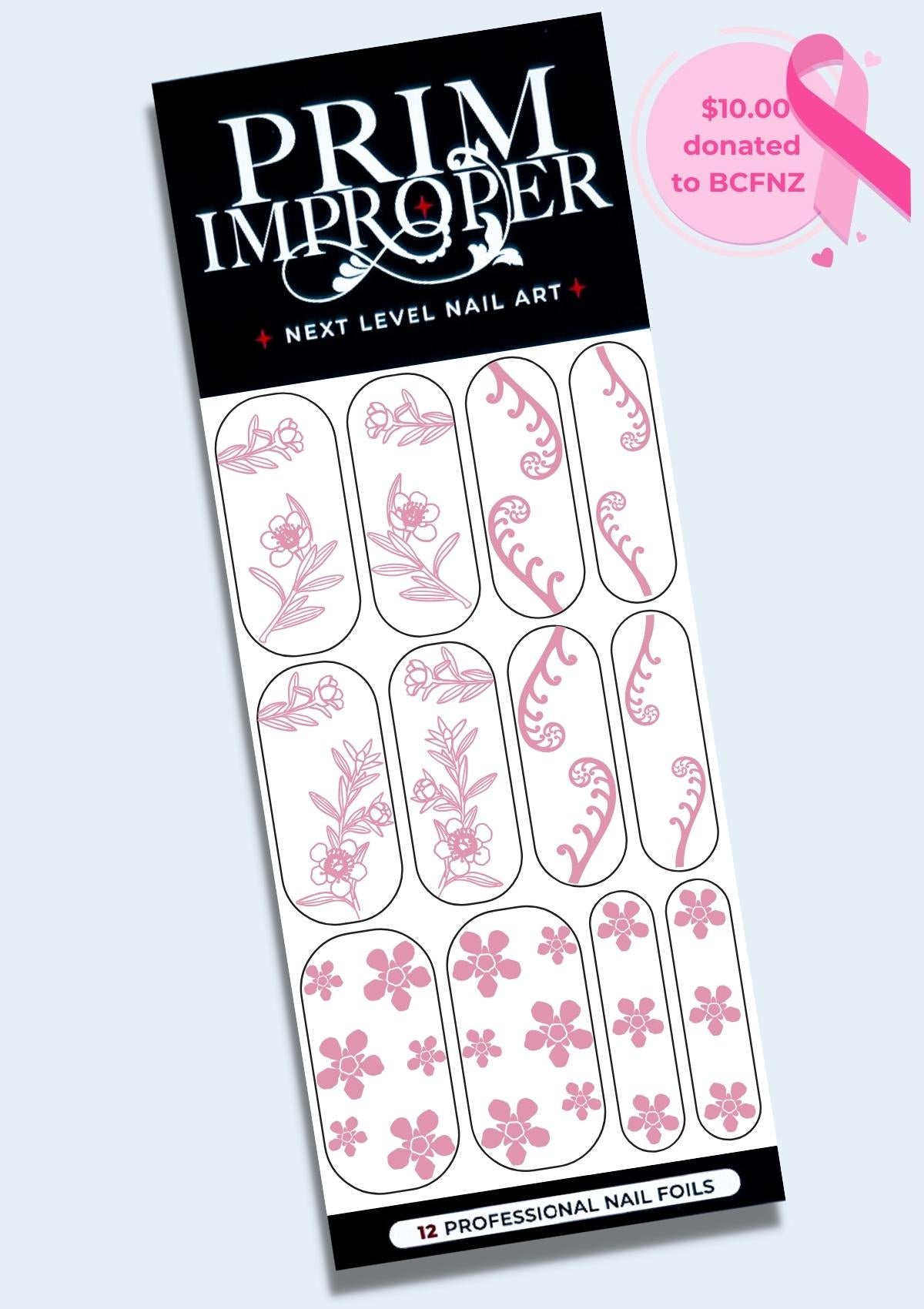 BREAST AWARENESS BLOSSOMS NAIL FOILS - ROSE
