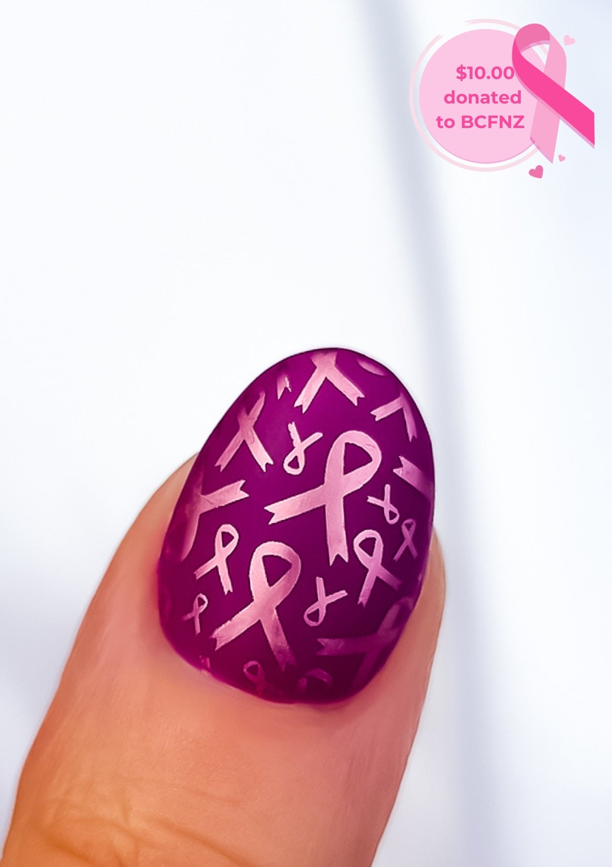 PINK RIBBON NAIL FOILS - ROSE