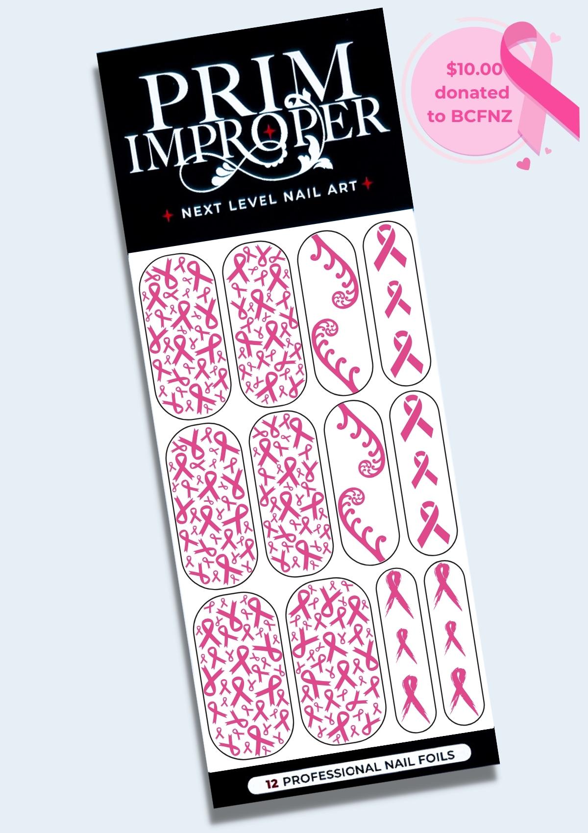PINK RIBBON NAIL FOILS - PINK