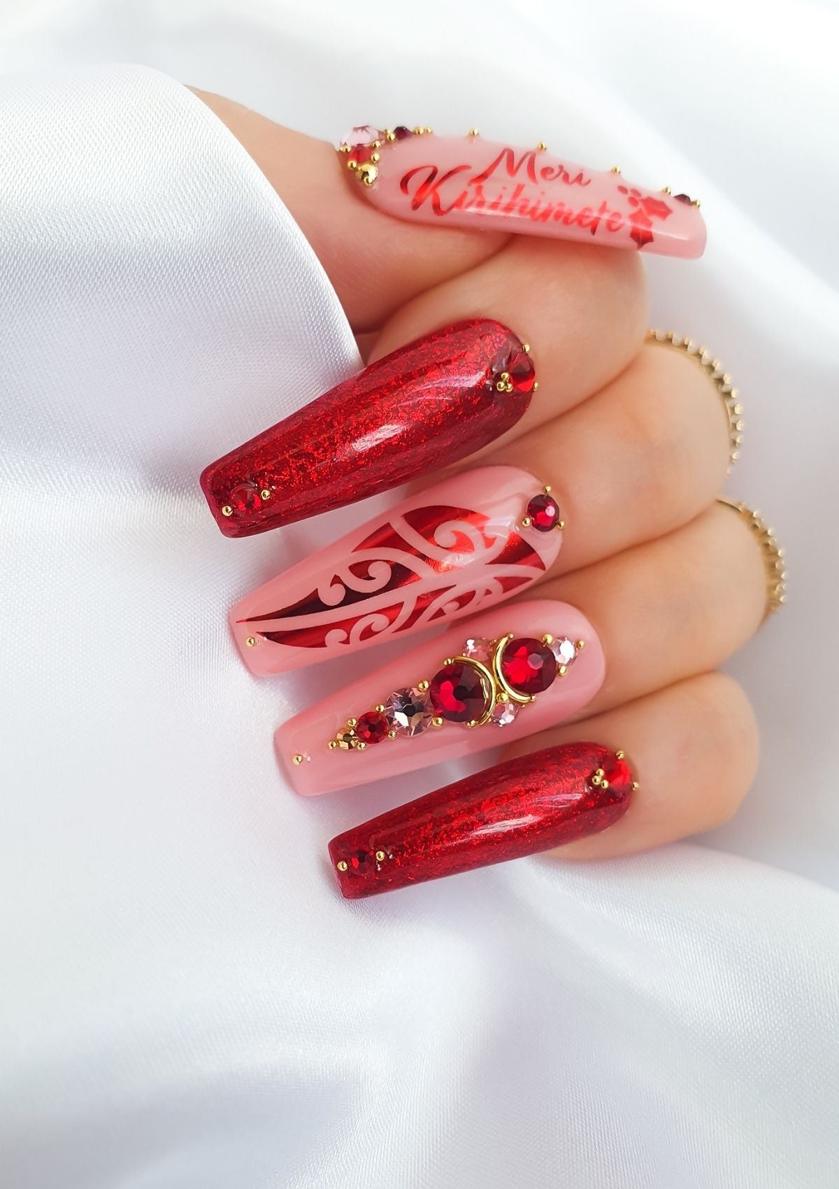 CHRISTMAS NAIL FOILS - PŌHUTUKAWA - RED