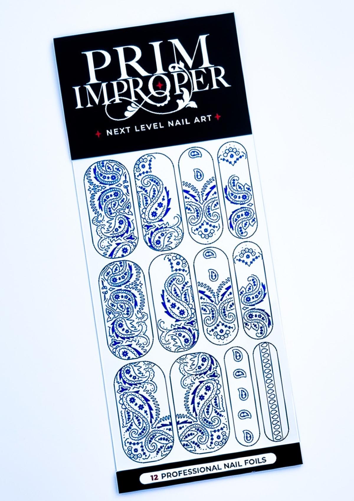 Blue Paisley Bandana Nail Foils
