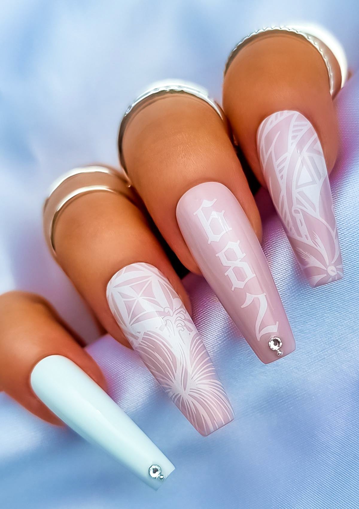 COOK ISLAND NAIL TRANSFER TATTOOS - TIARE -  WHITE