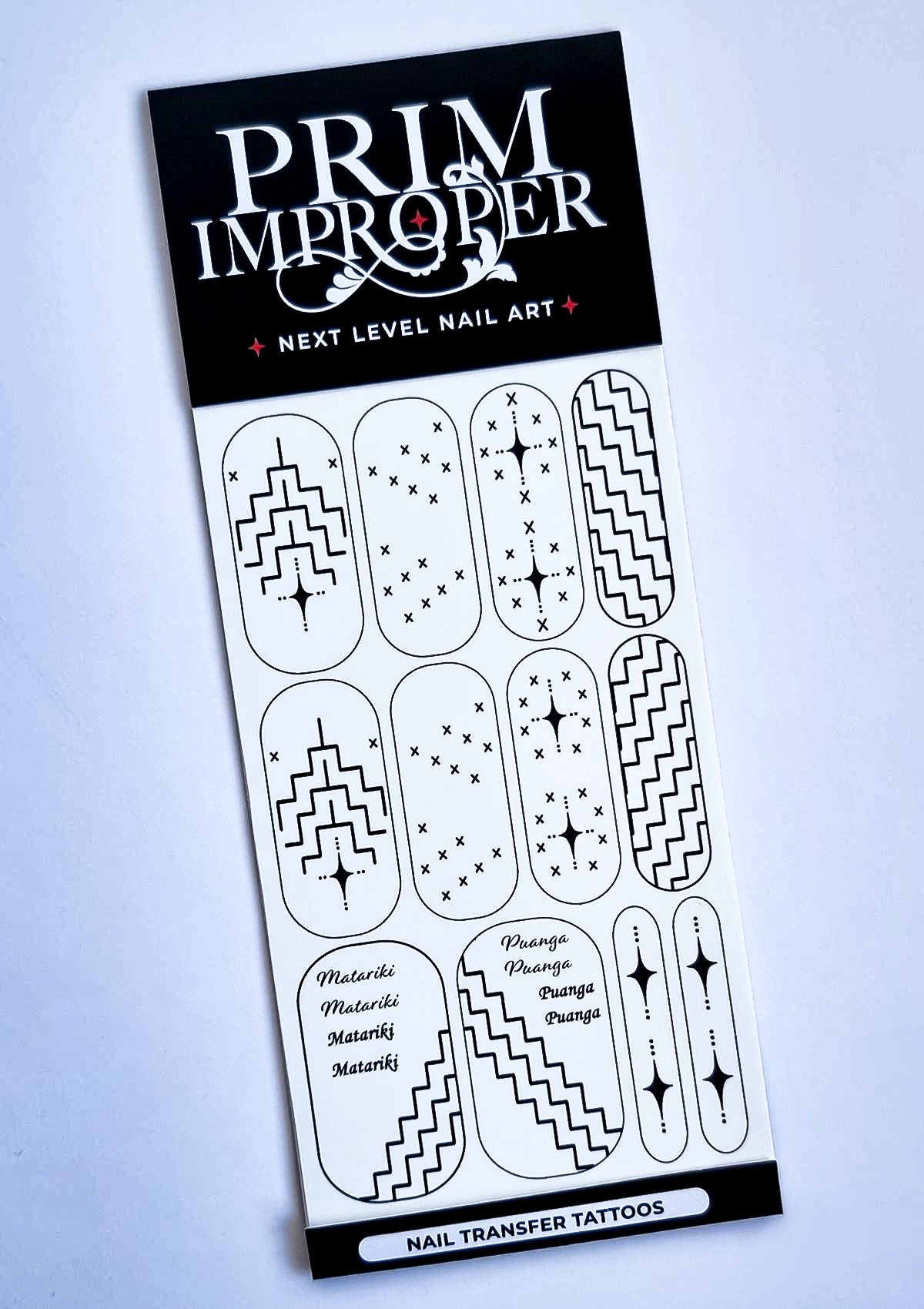 MĀORI NAIL TRANSFER TATTOOS - NGĀ MIHI O TE TAU HOU - BLACK