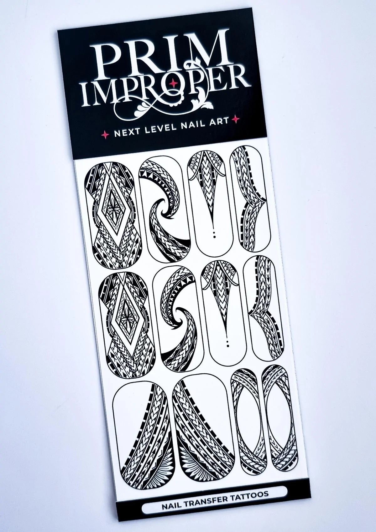 SAMOAN NAIL TRANSFER TATTOOS - PUA - WHITE