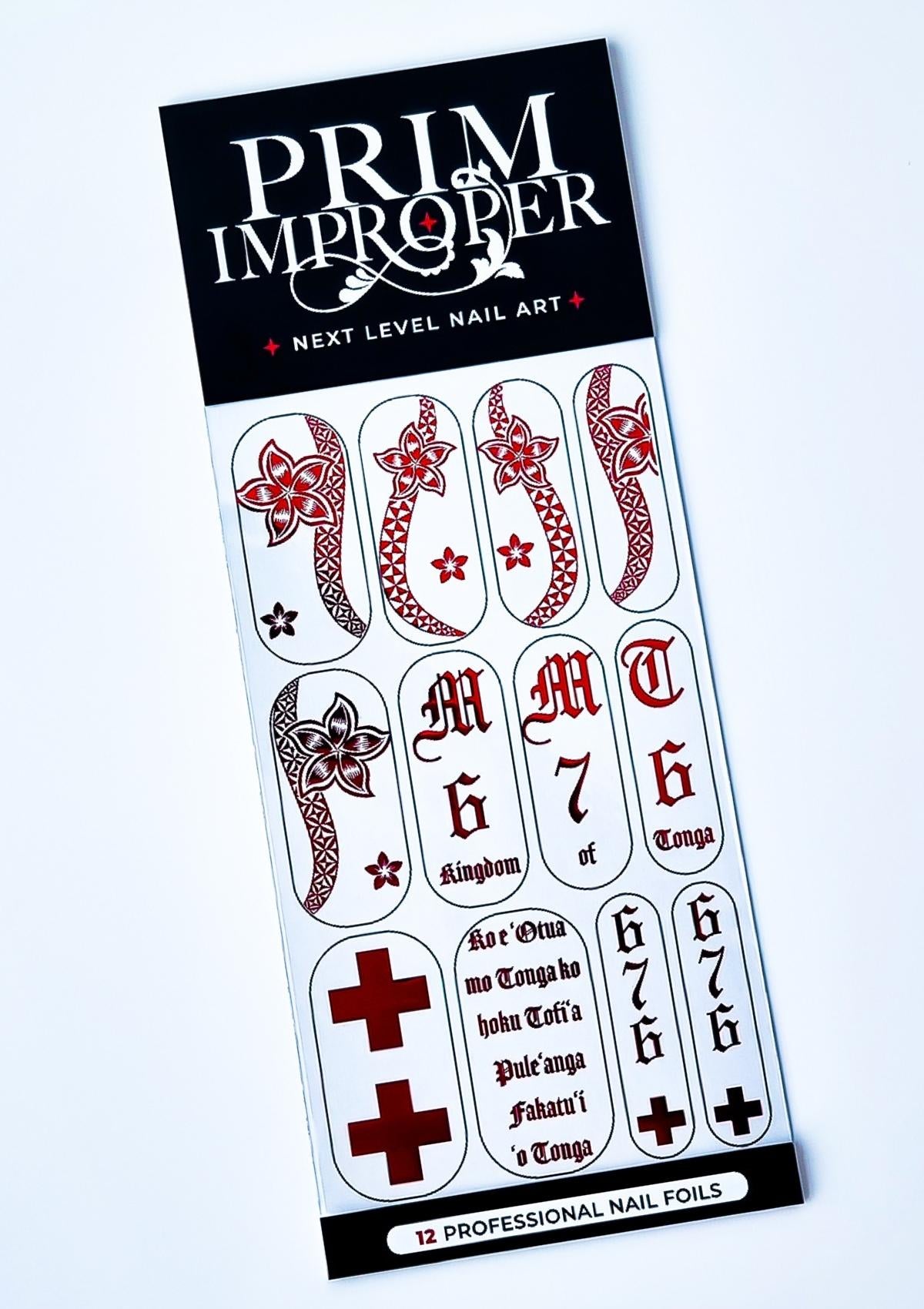 TONGAN NAIL FOILS - KINGDOM OF TONGA - RED