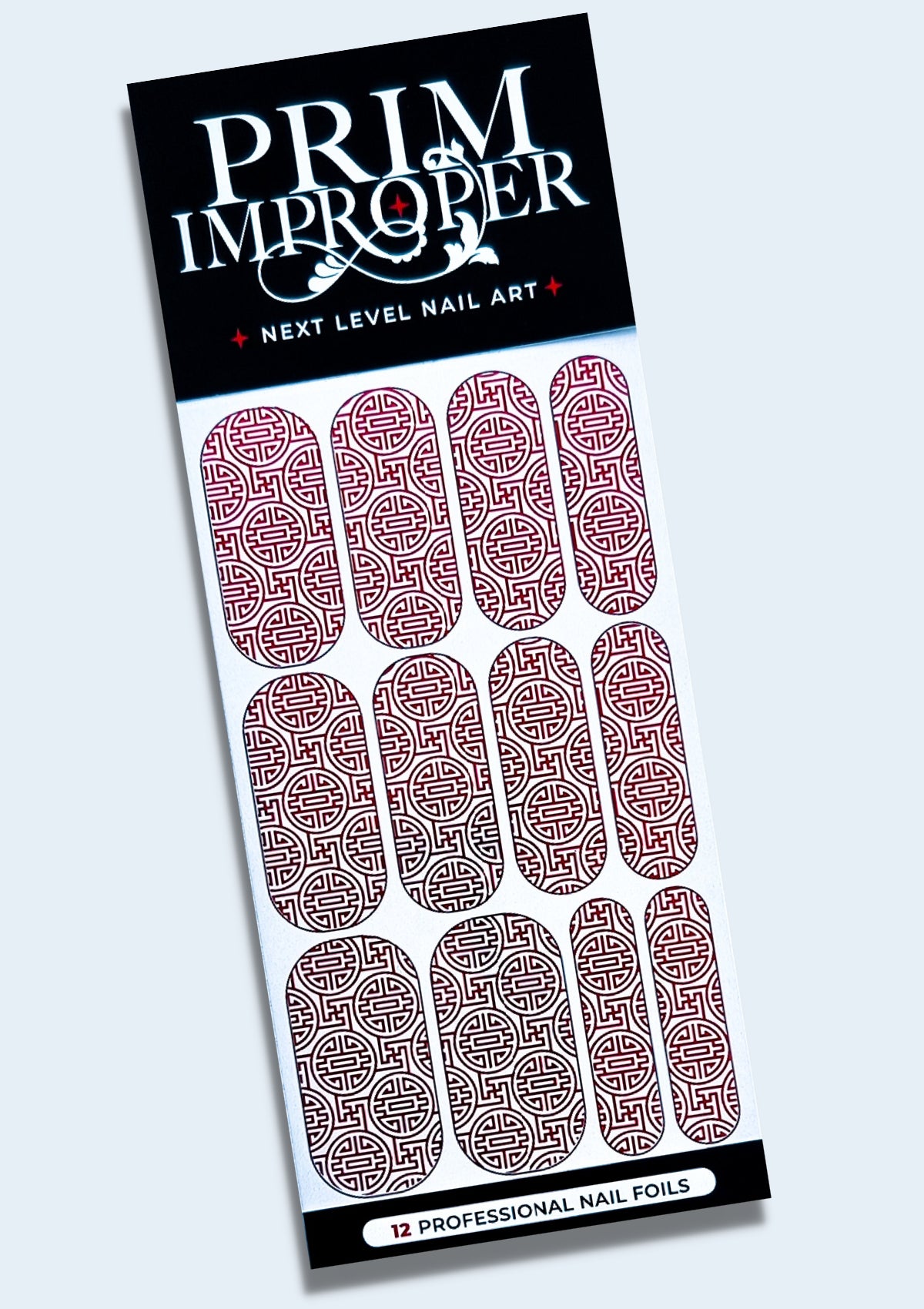 CHINESE NAIL FOILS - TRADITIONAL PATTERNS - RED