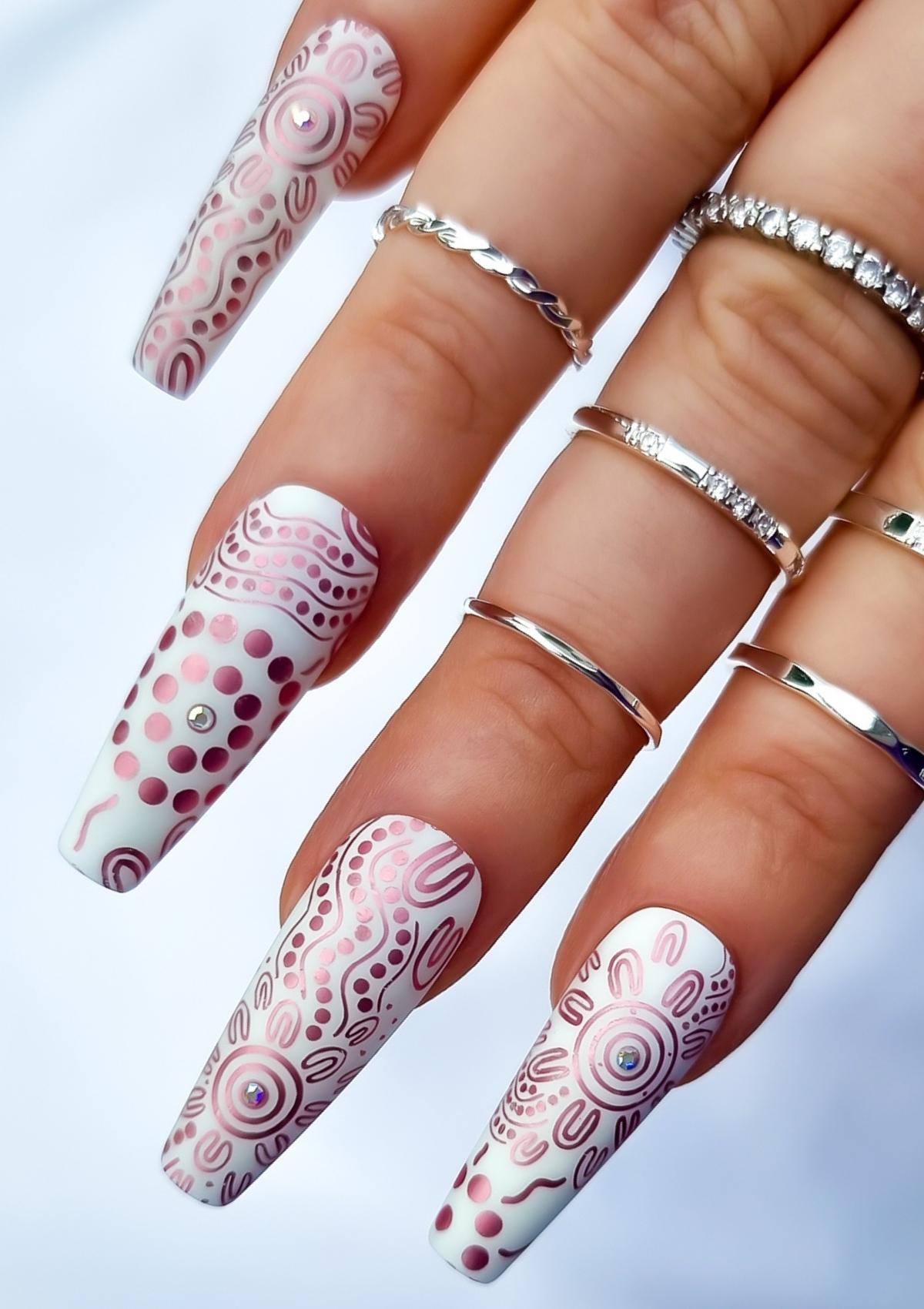 24pcs Pink Butterfly Pattern Fake Nails Full Cover Fake Nails Glue Diy Manicure  Nail Art Tools - False Nails - AliExpress