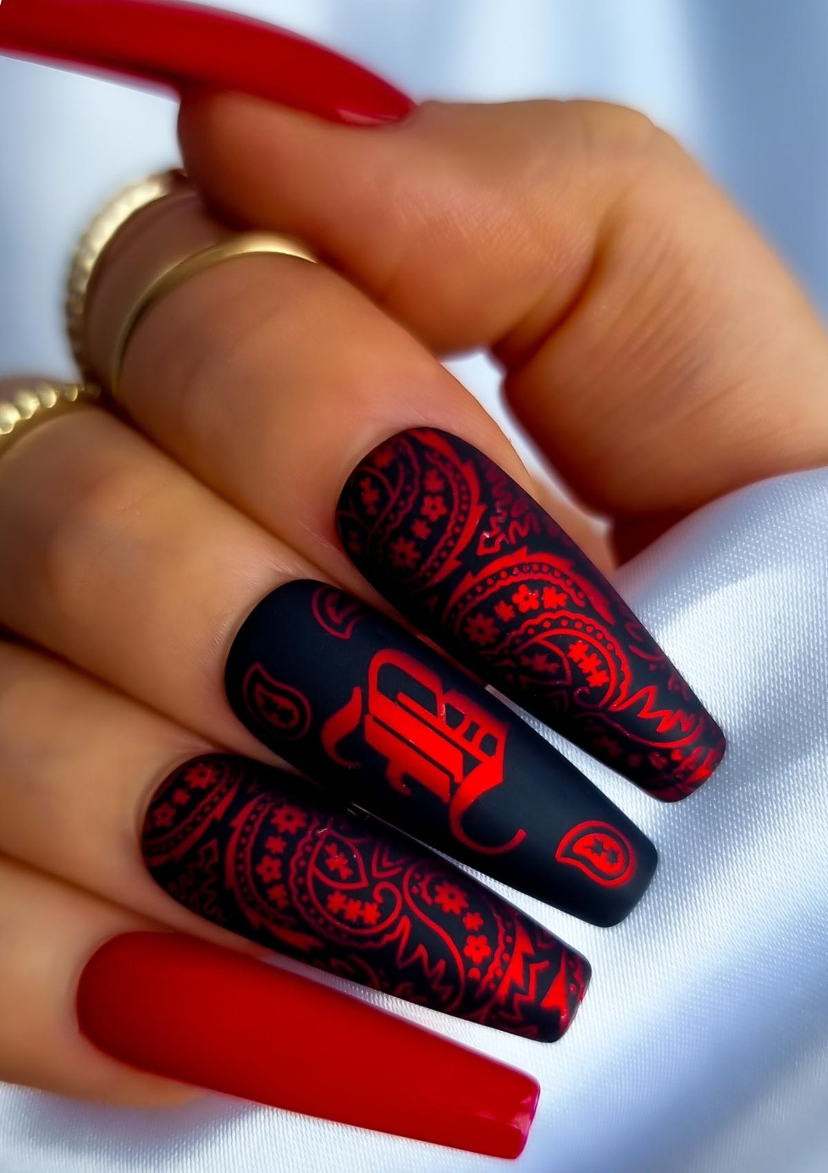 NAIL FOILS - OLD ENGLISH - RED